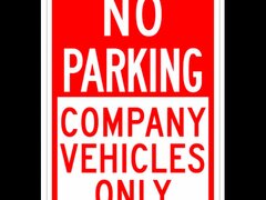 No parking company vehicles only signs